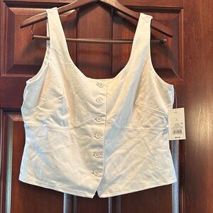 NWT - a new day Cream Button-Down Women's Top- size L